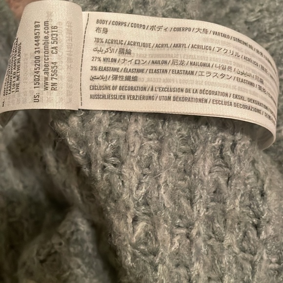 A&F Abercrombie & Fitch Waffle Knit Long Open Front Cardigan Light Blue XS - Picture 8 of 8